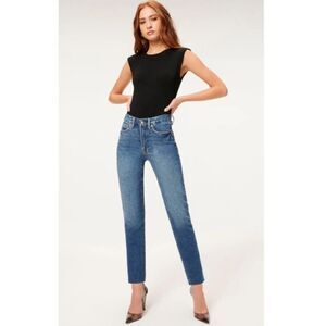 Good American Good Classic Raw Hem High Rise Jeans